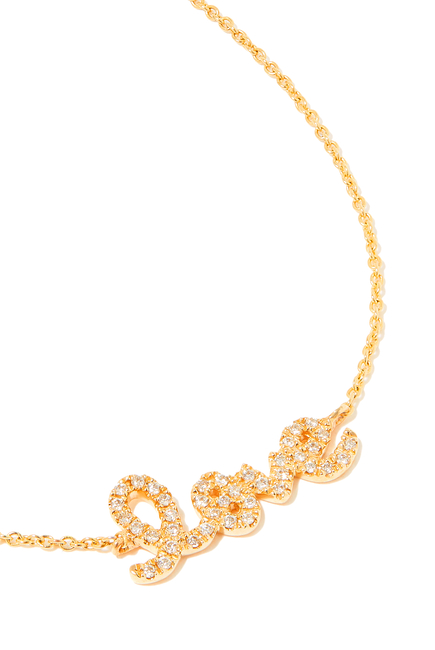 Love Script Bracelet, 14k Yellow Gold & Diamonds